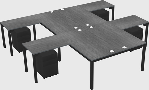 Shared l-shaped desk