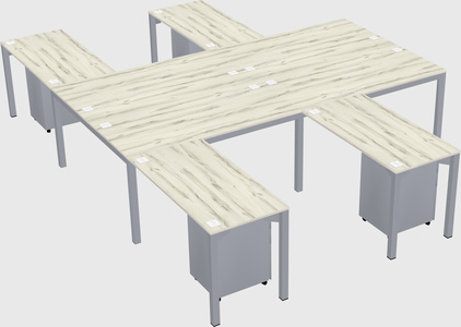 Shared l-shaped desk