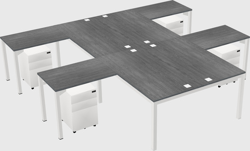 Shared l-shaped desk
