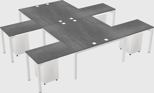Shared l-shaped desk