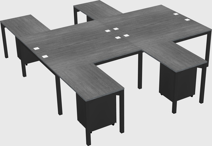 Shared l-shaped desk