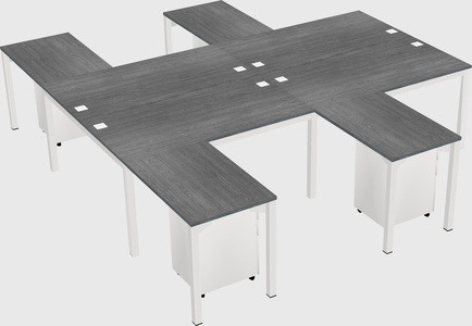 Shared l-shaped desk