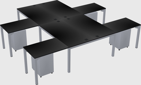 Shared l-shaped desk