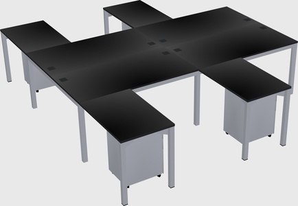 Shared l-shaped desk