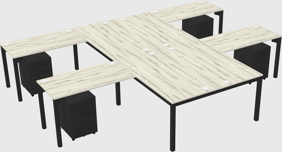 Shared l-shaped desk