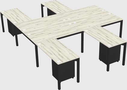 Shared l-shaped desk
