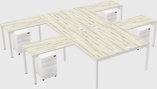 Shared l-shaped desk