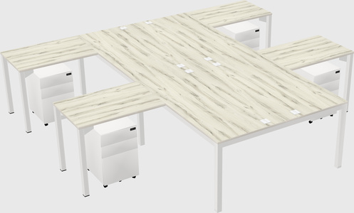 Shared l-shaped desk