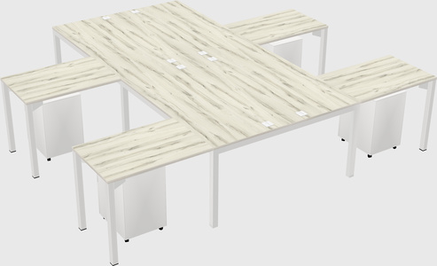 Shared l-shaped desk