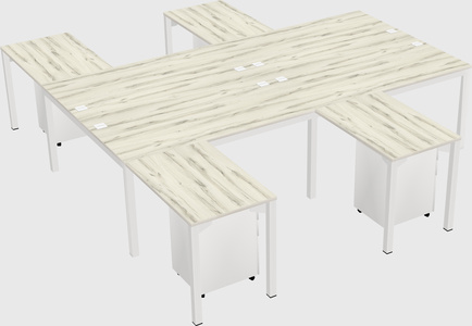 Shared l-shaped desk