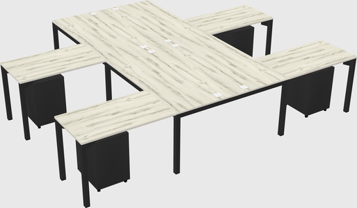 Shared l-shaped desk