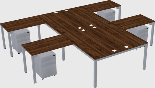 Shared l-shaped desk