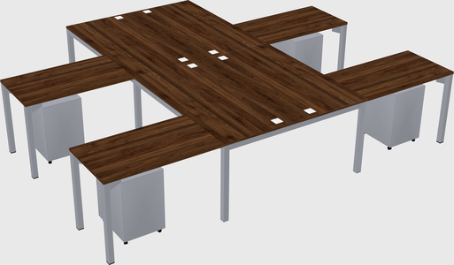 Shared l-shaped desk