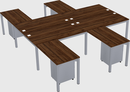 Shared l-shaped desk
