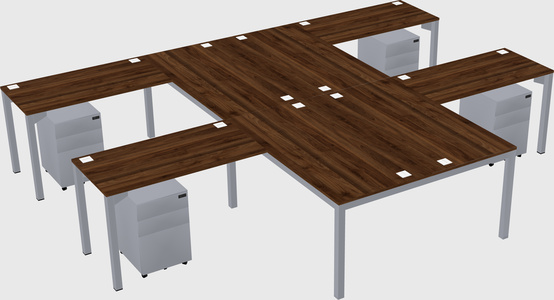 Shared l-shaped desk