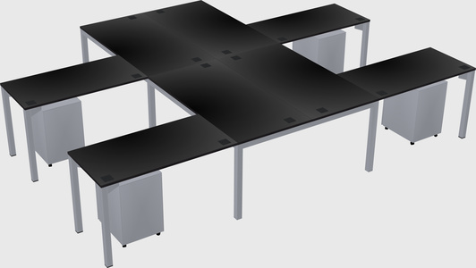 Shared l-shaped desk