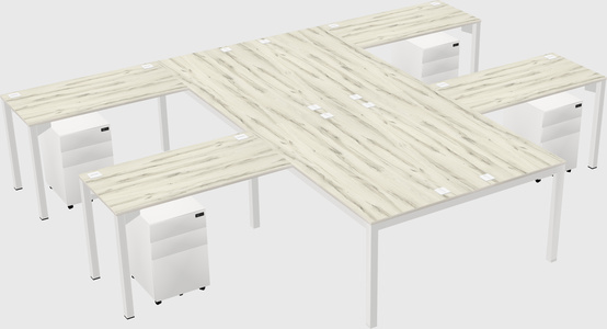 Shared l-shaped desk