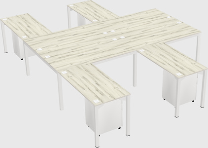Shared l-shaped desk