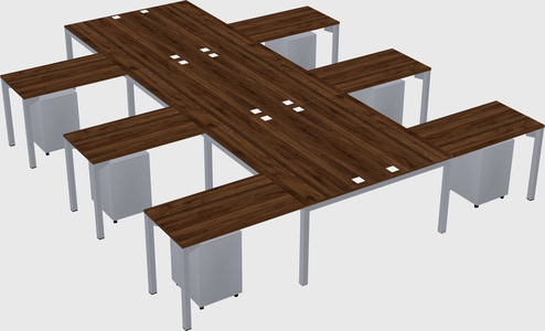 Shared l-shaped desk