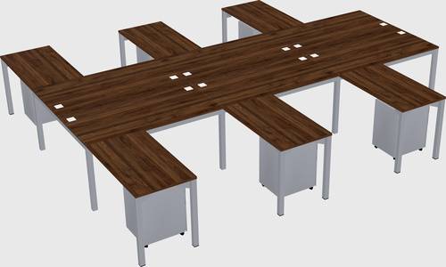 Shared l-shaped desk