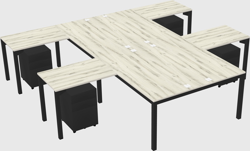 Shared l-shaped desk