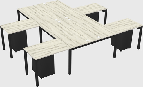 Shared l-shaped desk