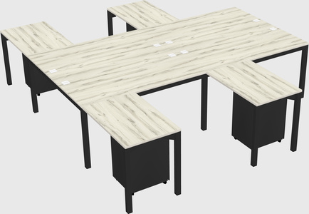 Shared l-shaped desk
