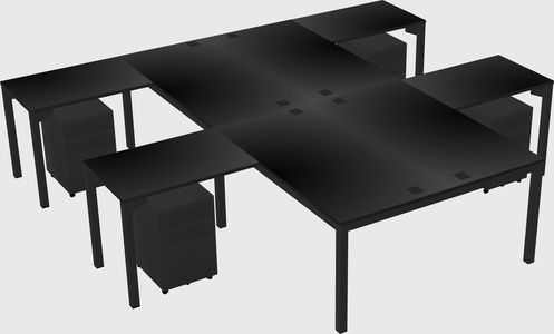 Shared l-shaped desk