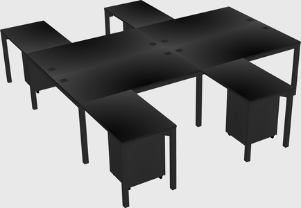 Shared l-shaped desk