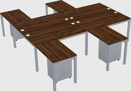 Shared l-shaped desk