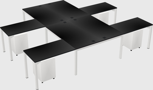 Shared l-shaped desk