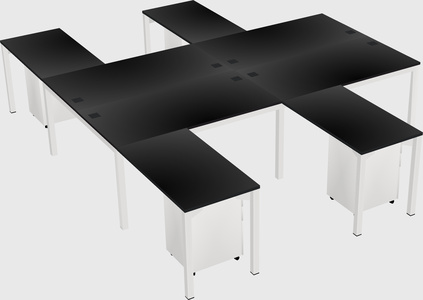 Shared l-shaped desk