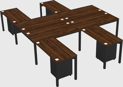 Shared l-shaped desk