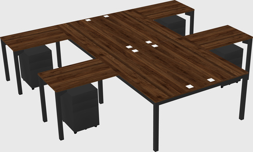 Shared l-shaped desk