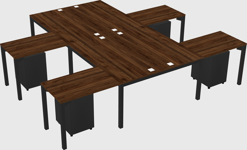 Shared l-shaped desk