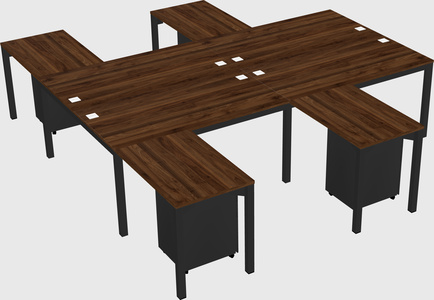 Shared l-shaped desk