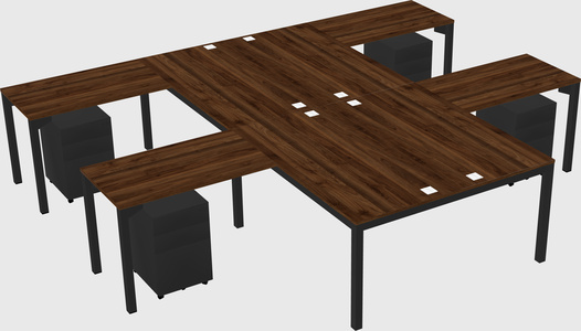 Shared l-shaped desk