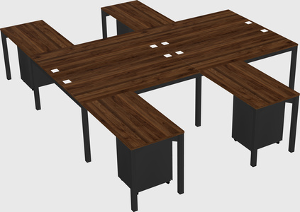 Shared l-shaped desk