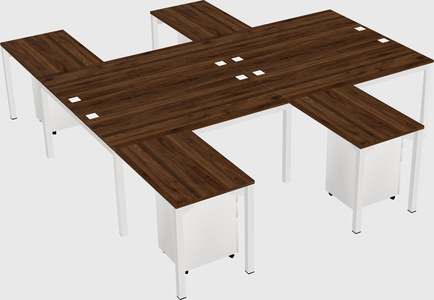 Shared l-shaped desk