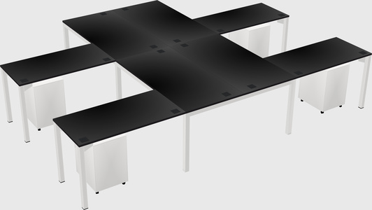 Shared l-shaped desk