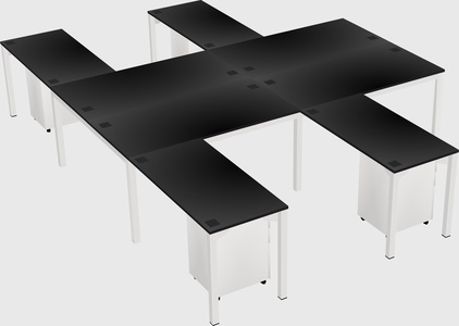 Shared l-shaped desk