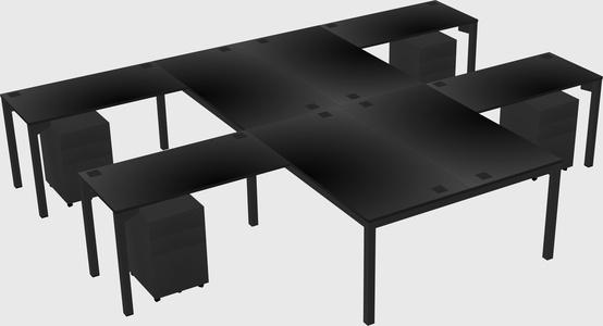 Shared l-shaped desk