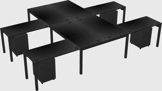 Shared l-shaped desk