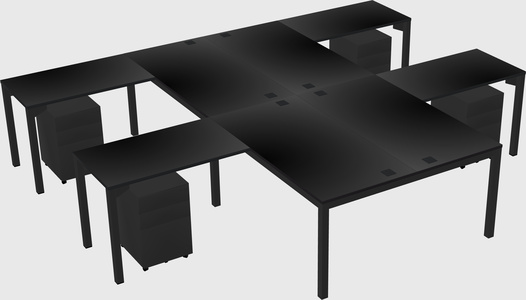 Shared l-shaped desk