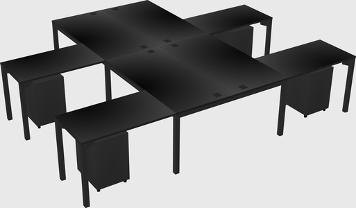 Shared l-shaped desk