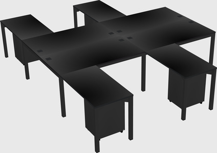 Shared l-shaped desk