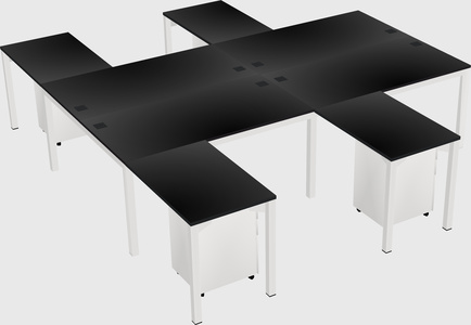 Shared l-shaped desk