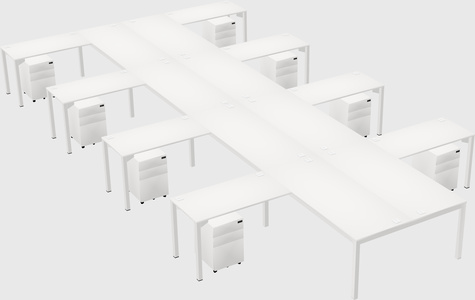 Shared l-shaped desk