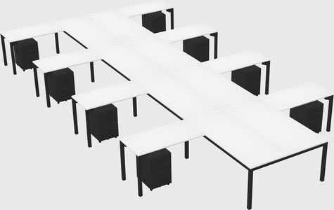 Shared l-shaped desk