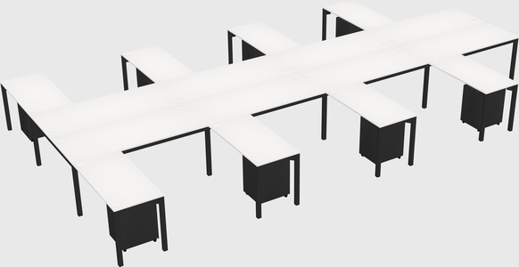 Shared l-shaped desk